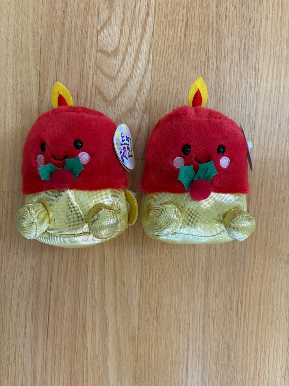 Red & Gold Advent Plush Candles (Pair) Christmas time